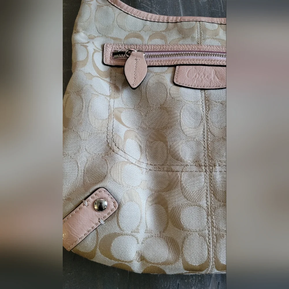 Coach Shoulder Bag Signature Sacoche Pink